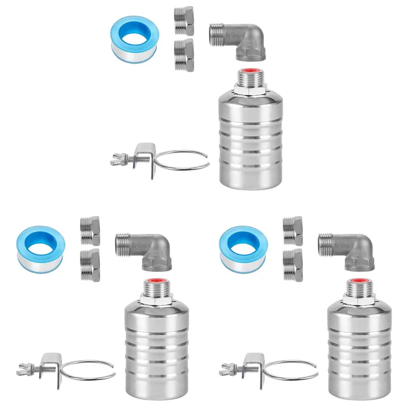 A04G-3 Set 1/2Inch To 3/4Inch Water Float Valve,Stainless Steel Fully Automatic Water Level Controller Float Valve