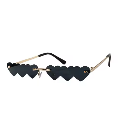 Small Love Heart Sunglasses Funny Glasses Personality Rimless Fashion Eyewear Street Shooting Glasses Sunglasses