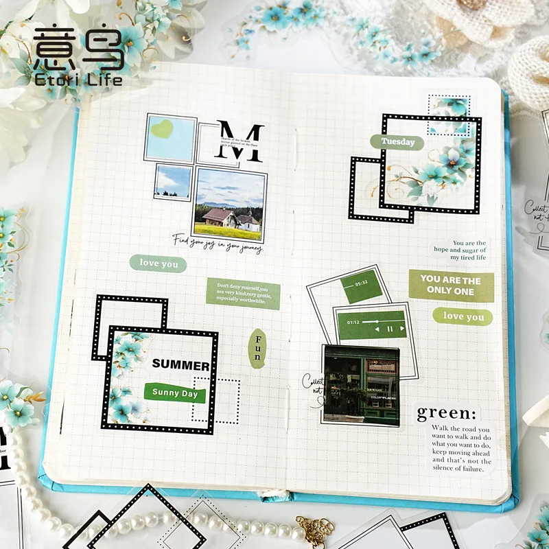 6packs/1lot Kawaii Scrapbook Stickers Huayang Daily Junk Journal Gold Planner Stationery Sticker Planner Decorative