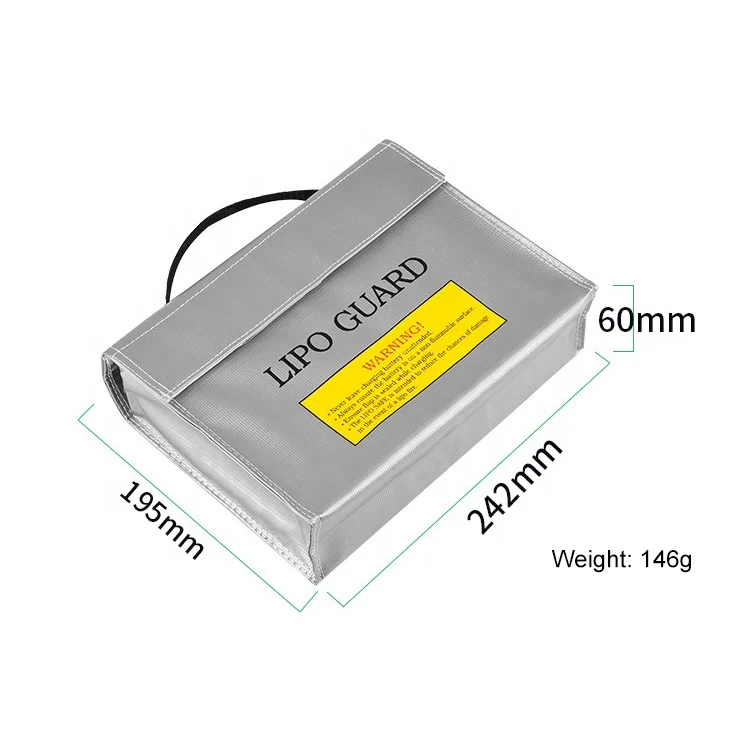 10PCS 240x65x180mm Fireproof Safe Battery Guard Storage Bag For RC Explosion-Proof Lipo Charging Sack For Electrical Toys