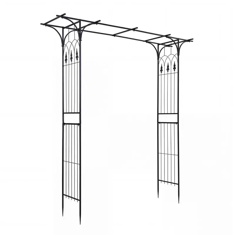 

7 FT Garden Arch Arbor with Flat Top Design for Climbing Plants