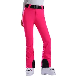 Gsou Women's Winter Ski Pants Outdoor High-Quality Windproof Waterproof Warm Snow Trousers for Skiing And Snowboarding