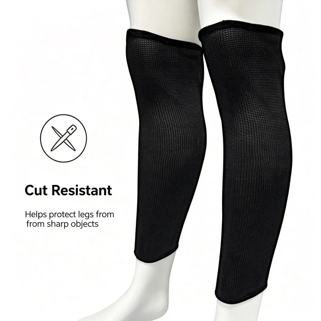 HPPE Gardening Shin Guards with Adjustable Straps Stab-Proof Protection and Lightweight Breathable Design for Mobility