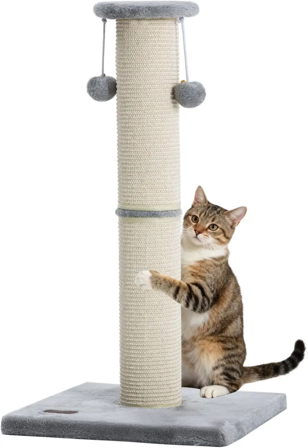 

Cat Scratching Post 34 Inches Large Sturdy Cat Post with Replaceable Sisal Scratcher and Hanging Ball Scratching Post fo