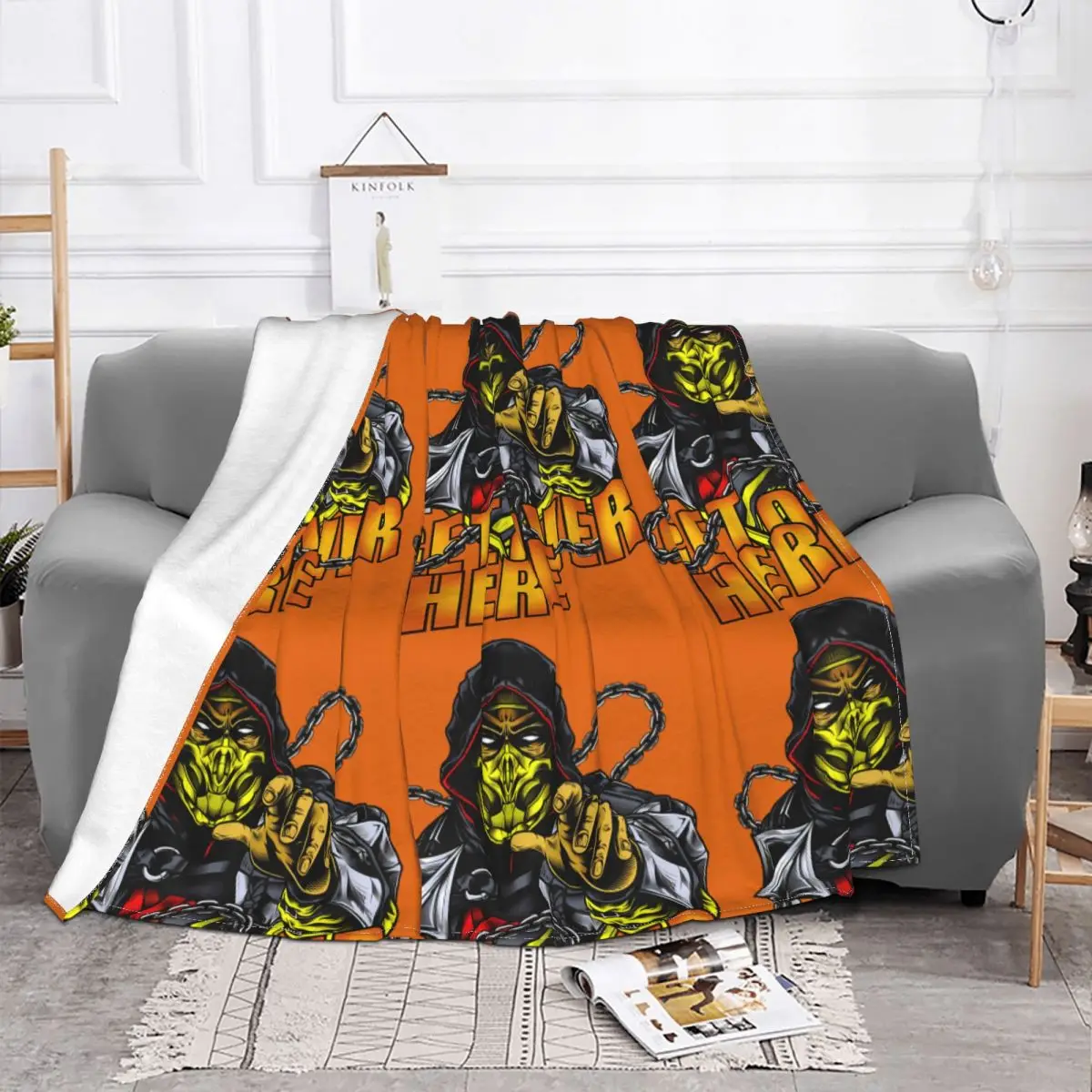 Mortal Kombat Fighting Game Blanket Velvet GaminG Multifunction Lightweight Throw Blankets For Car Outdoor Bedding Throws