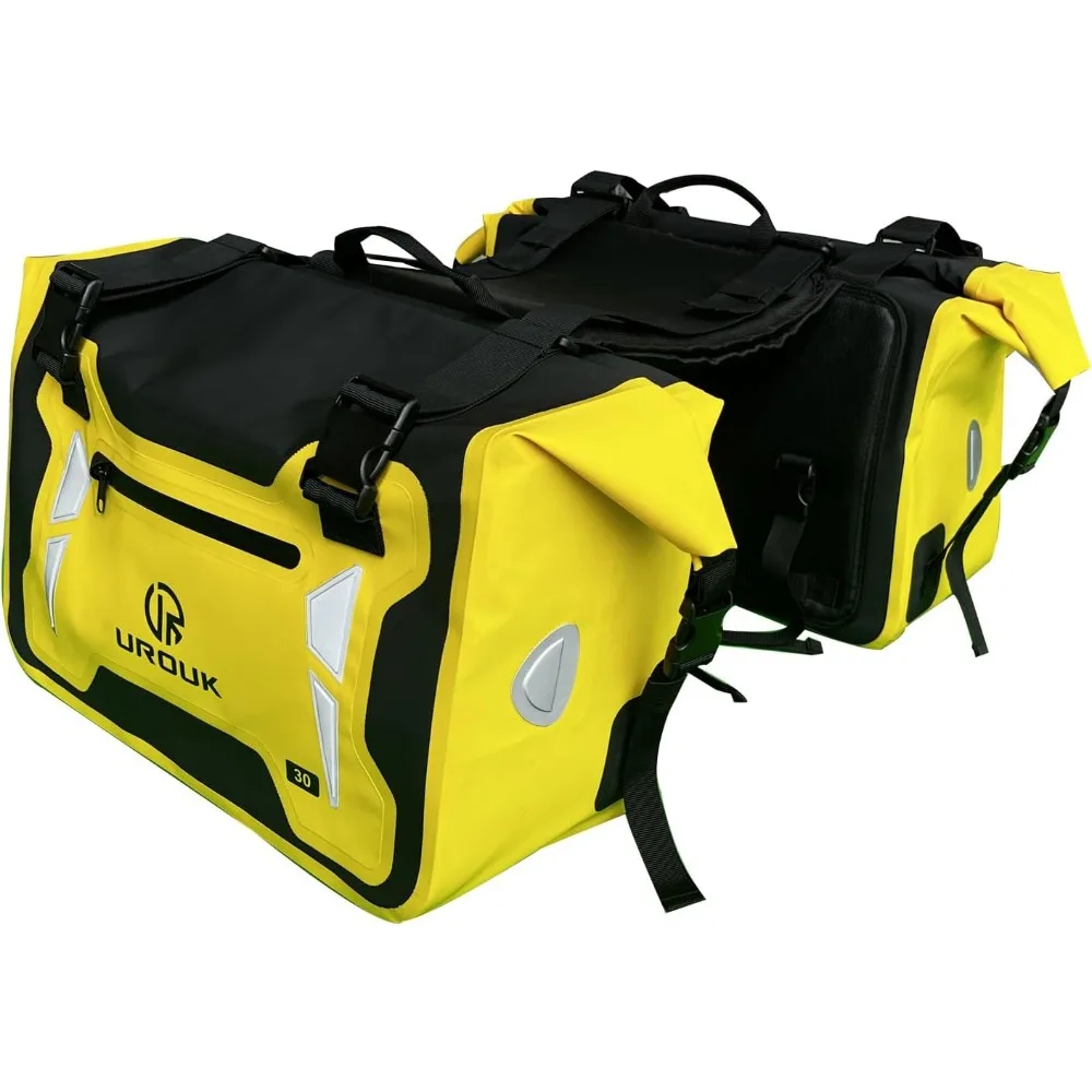 

Мотоциклетные седельные сумки, водонепроницаемые, 60 л (30 л * 2), седельные сумки для мотоциклов, боковая сумка для двигателя, сумка на корзину для большинства мотоциклетных стоек (желтый)