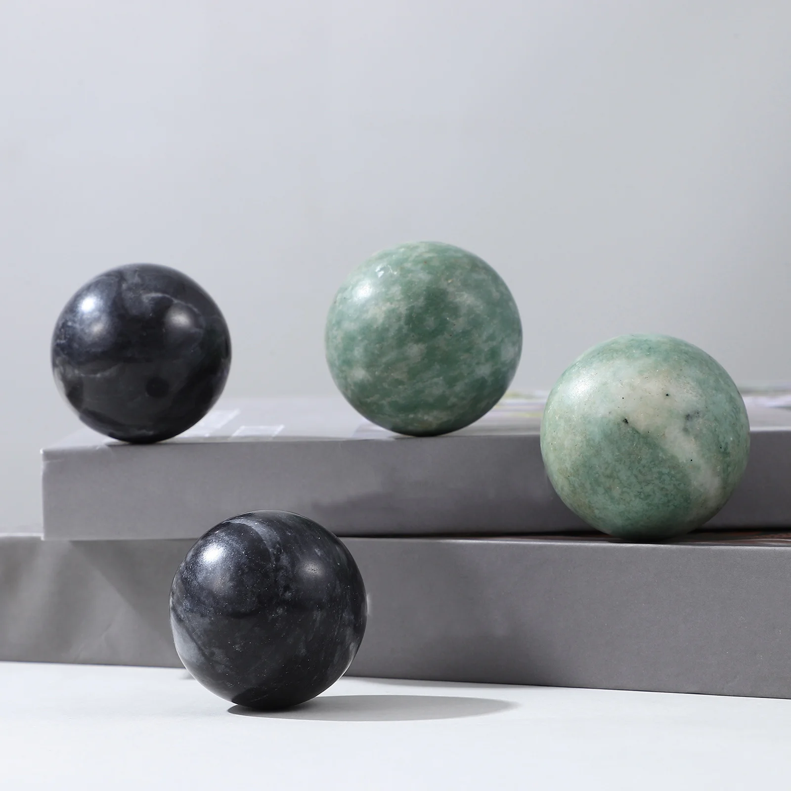 

2 set Marble Pattern Hand Massage Balls Round Exercise Tools For Stress Relief Muscle Tension Portable Fitness Roller Ball