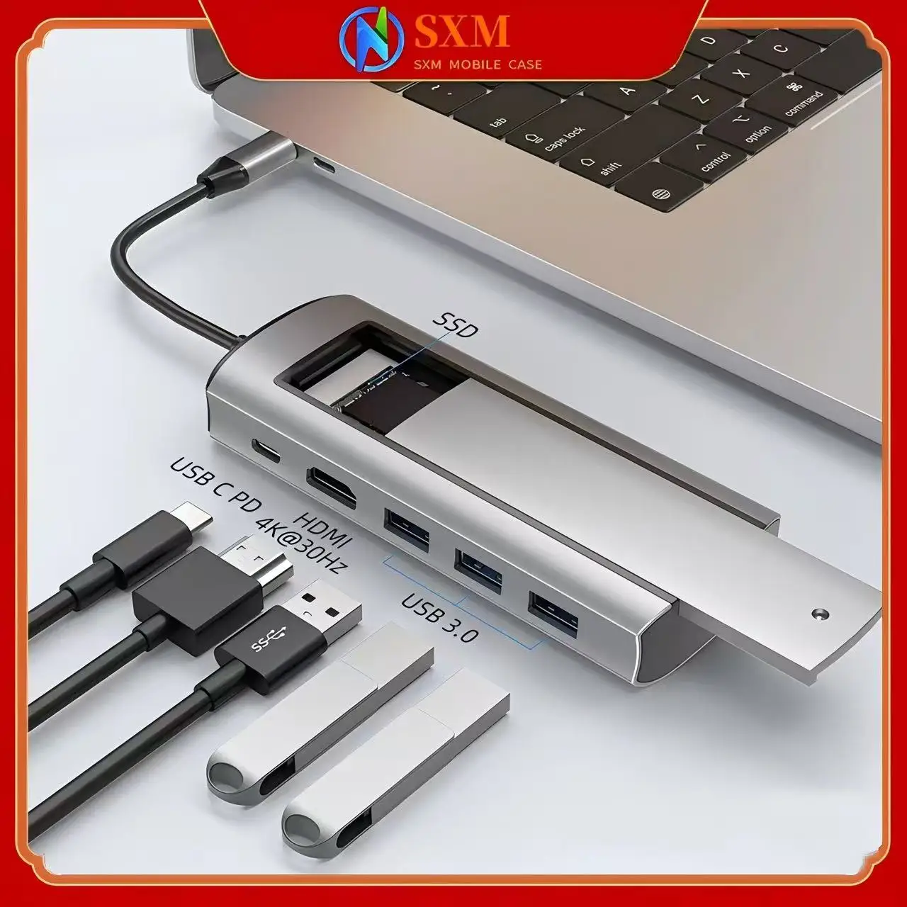 

Док-станция Type-c sataM.2 nvme, корпус жесткого диска, док-станция, преобразователь USB3.0hub