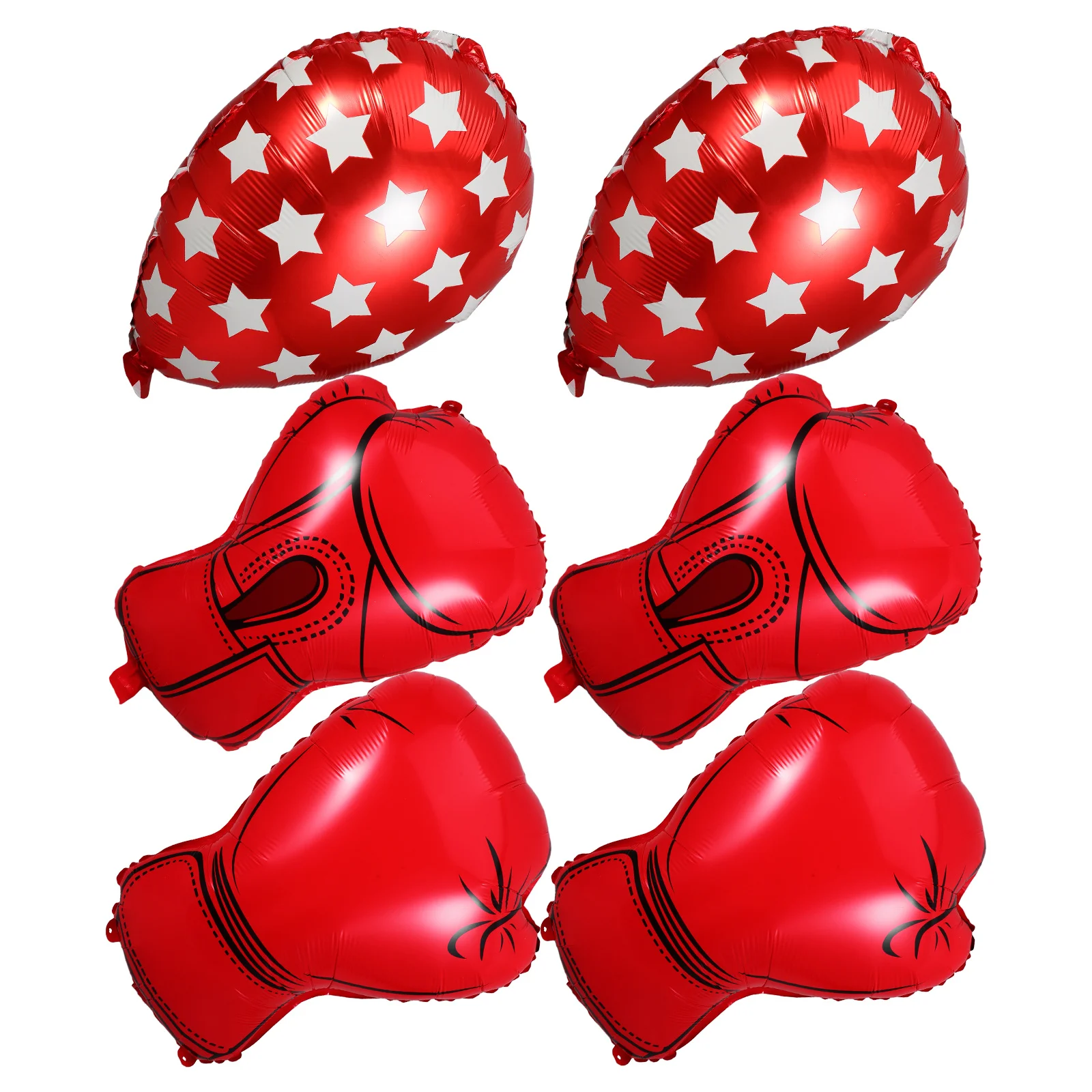 

6Pcs Boxing Gloves Balloons Inflatable Red Color Boxing Birthday Party Supplies Sports Theme Wrestling Fighting Night