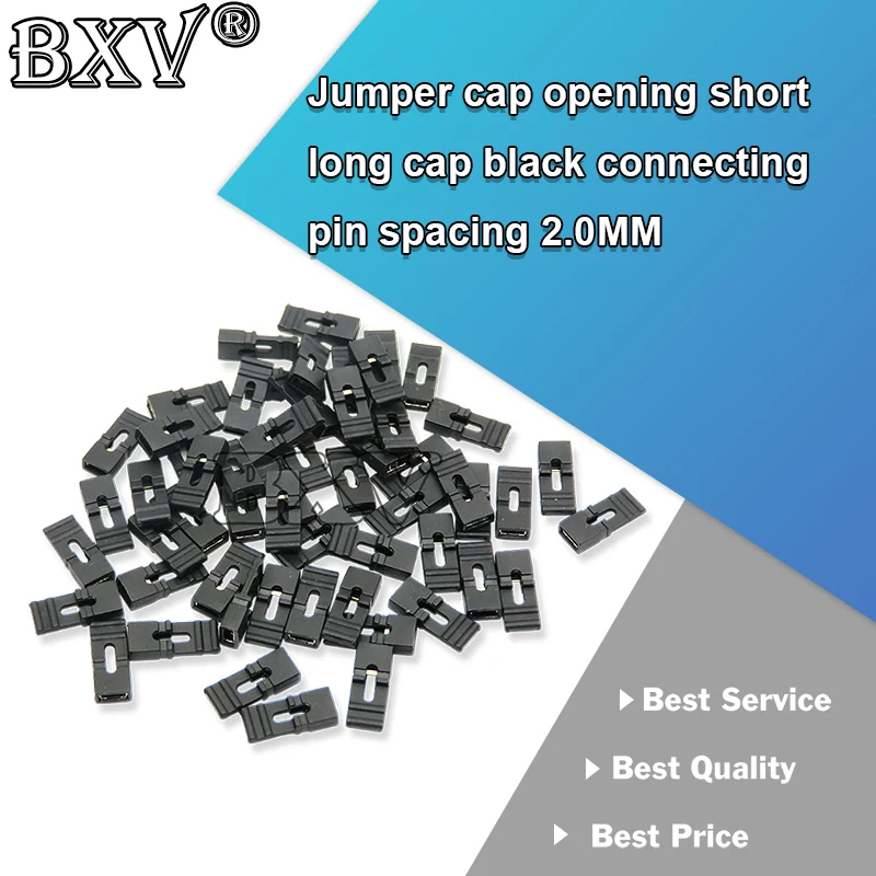 IGMOPNRQ 2.0mm Jumper Cap Opening Short Long Cap Black Connecting Pin Spacing 2.0MM 100PCS