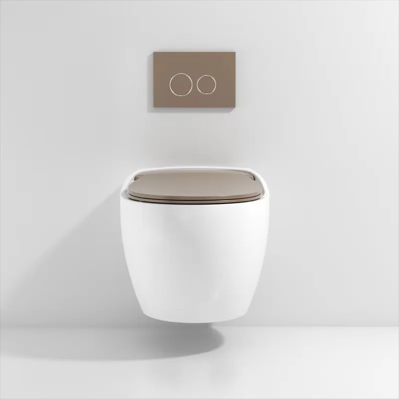Home Bathroom Save Space Slowly Cover One Piece Wall Mounted Toilet Water Closet Ceramic Wall Hanging Toilet Bowl