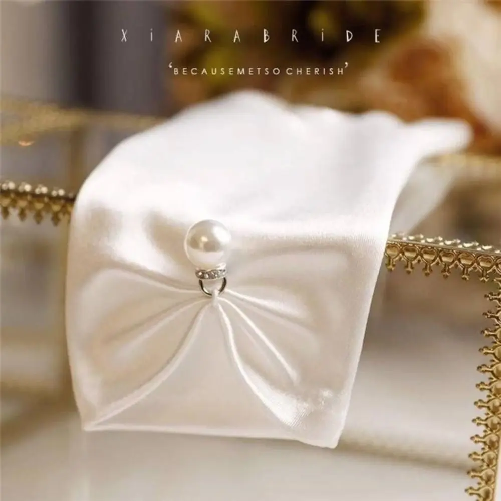 1 Pair Marie Cat Cos White Satin Gloves Wedding Mesh Elegant Bow Knot Gloves Sweet Thin Lace Gloves Women Wedding Dress