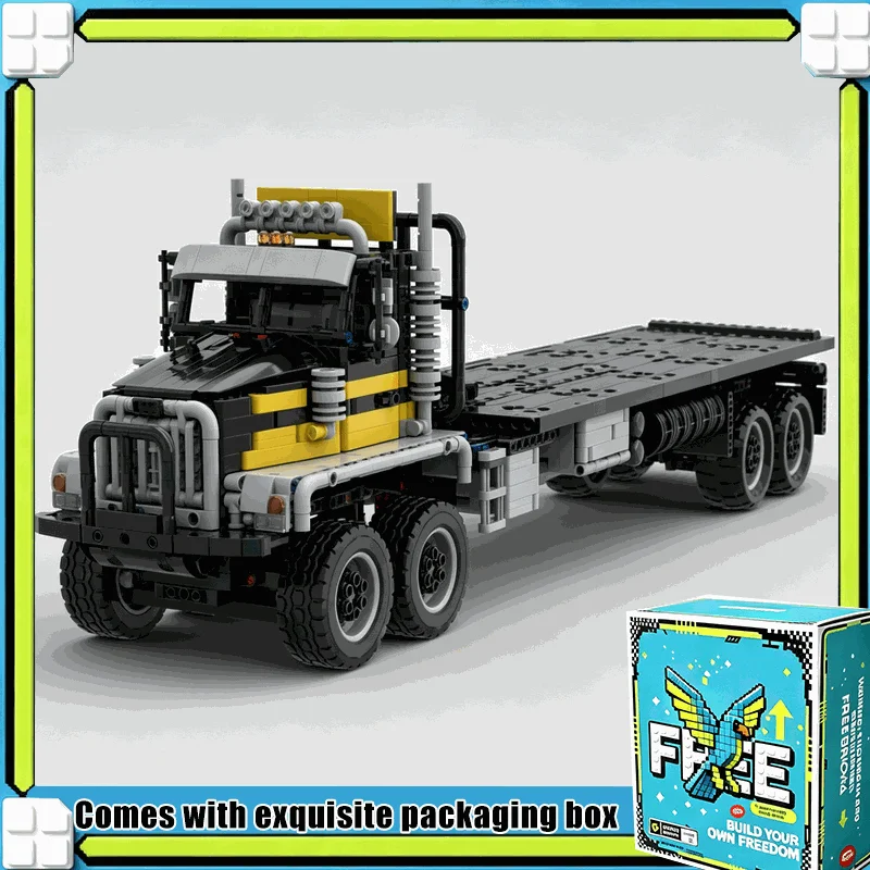 2559PCS MOC RC Twin Steer Heavy Duty Flatbed Truck Model Custom Puzzle Building Blocks DIY Assembly Vehicle Toy Birthday Gift