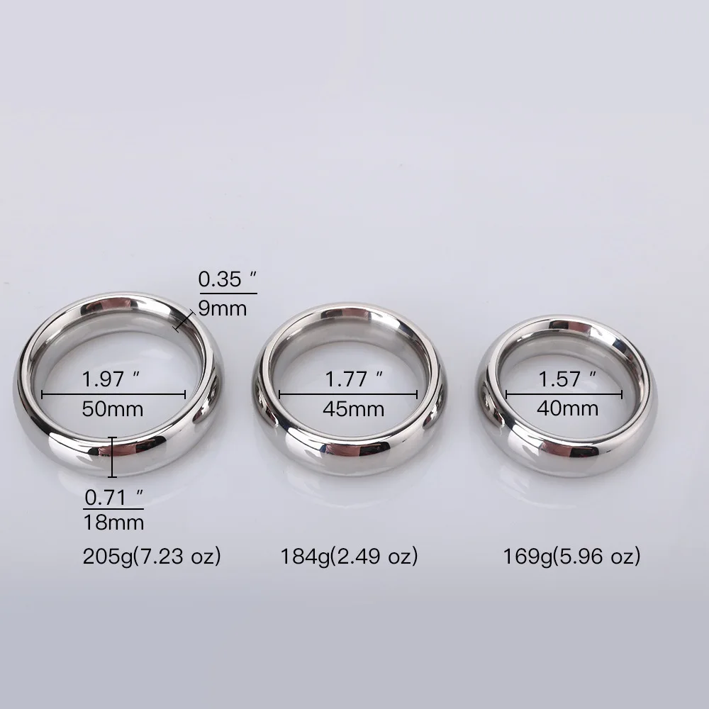 Stainless Steel Locking Sex Ring for Men, Adult Cock Penis Ring, Scrotum Weight Ring, Abstinence Sex Toy