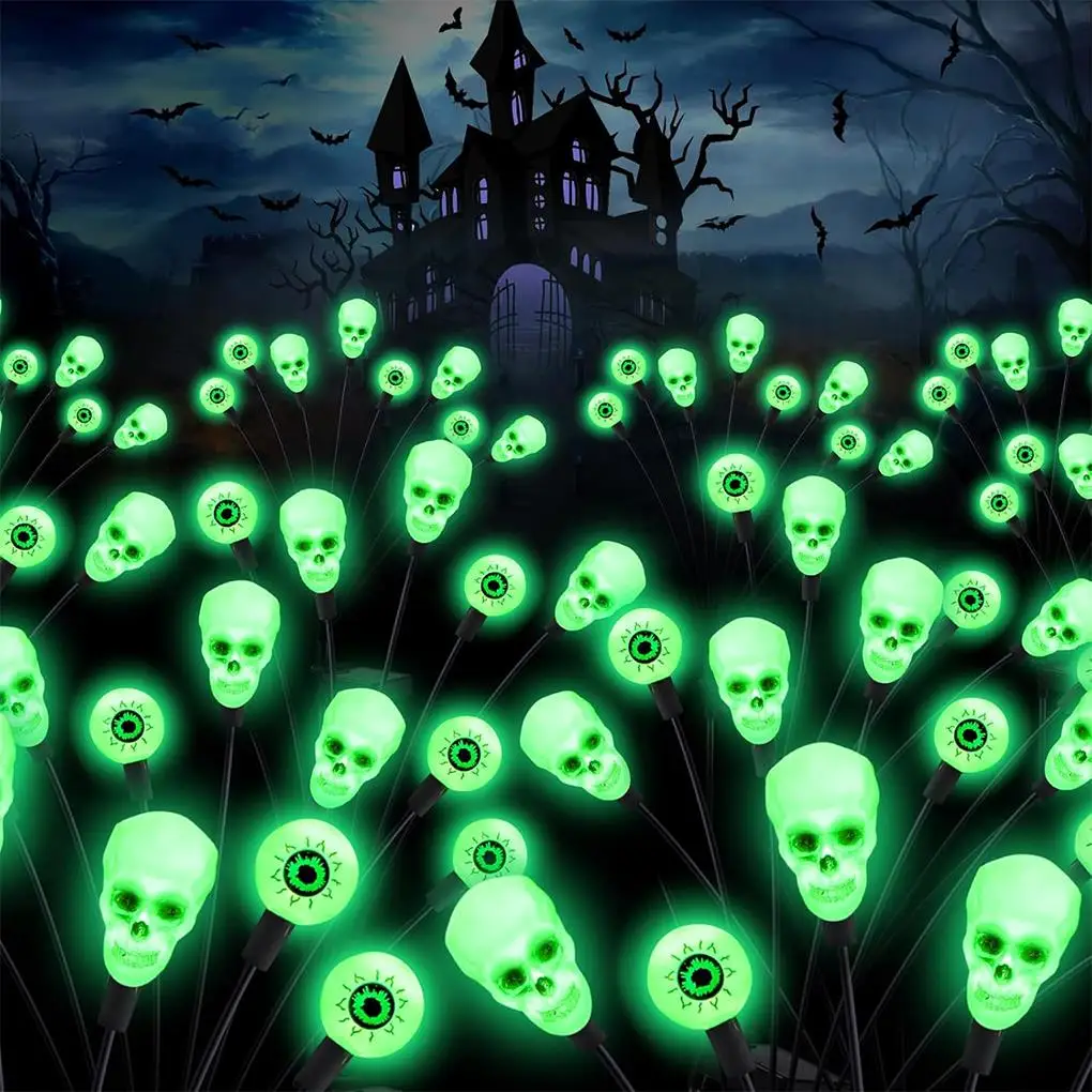 8pc Halloween Eyeball String Lights Accessory Solar Energy Courtyard Garden Horror Decoration Lawn Ground Plug-in Light