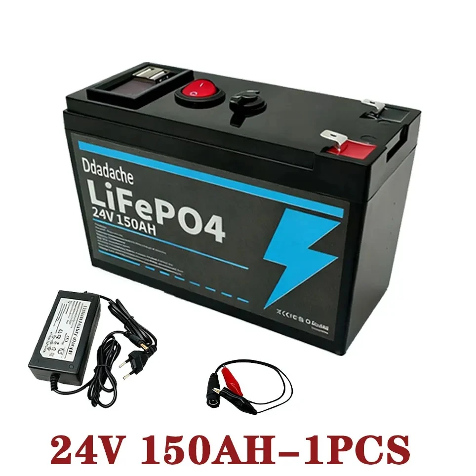 24V Batterij 150Ah 18650 Lithium Batterij Oplaadbare Batterij voor Zonne-energie Elektrische Voertuigbatterij + 25.2v 2A Oplader