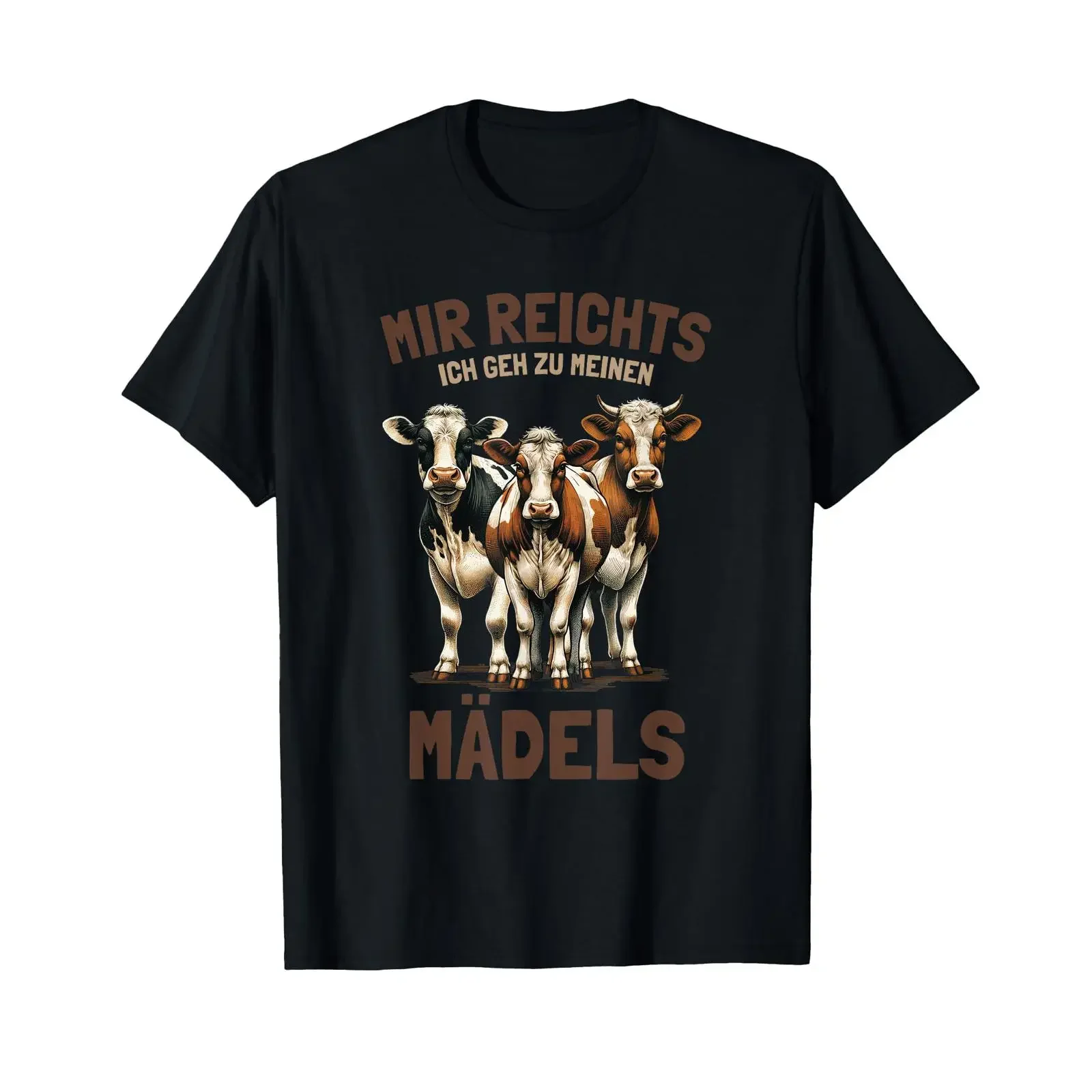 T Shirt with German Text Mir reichts ich geh zu meinen Mädels Kühe Figurines vintage Washed Comfortable graphic Slightly