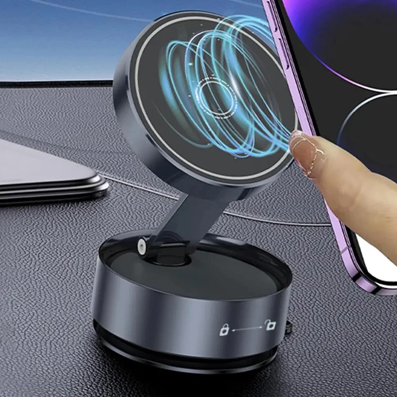 

360° Adjustable Car Phone Holder Magnetic Aluminum Alloy Telescopic Folding Interior Mobile Navigation Bracket Car Phone Holder