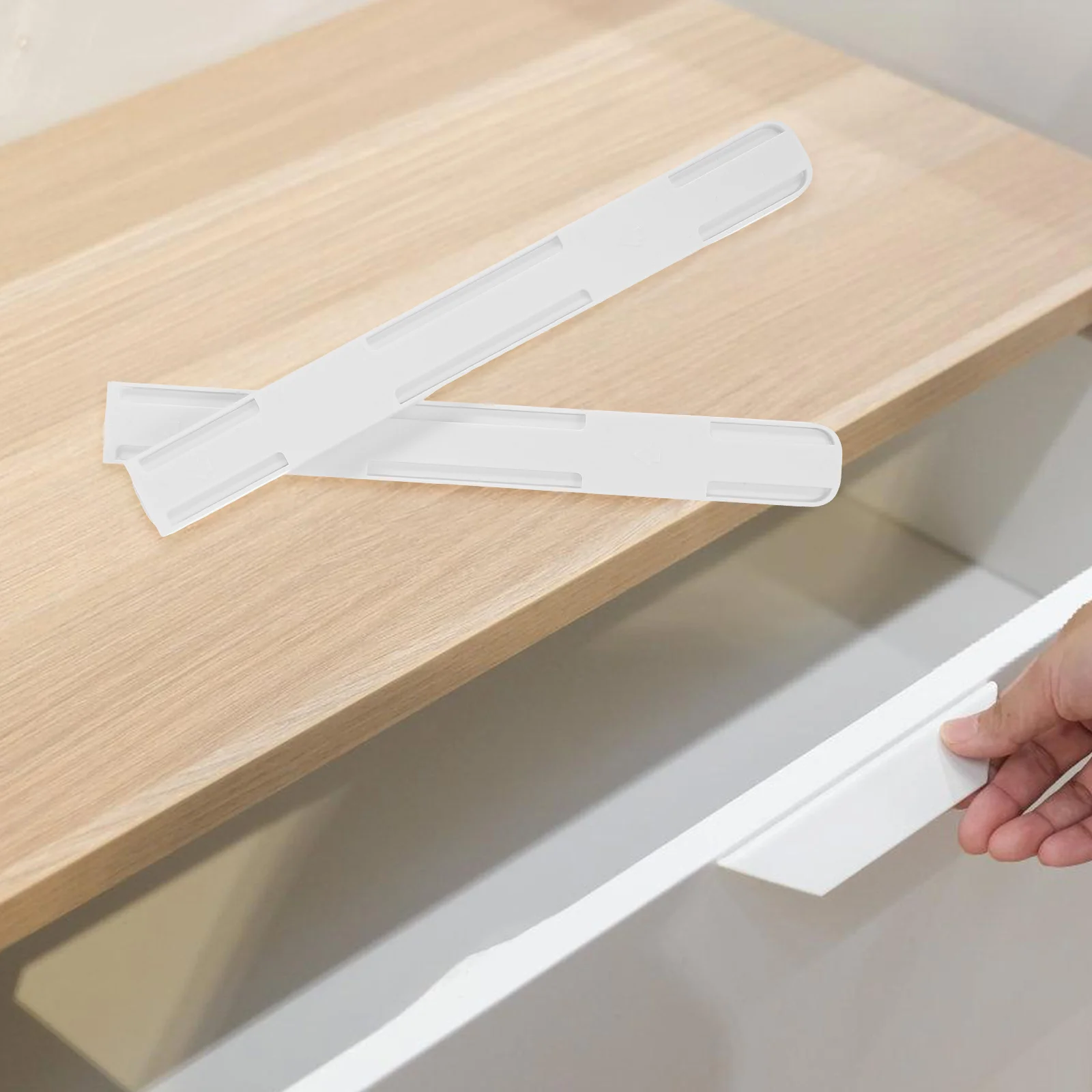 

2pcs Drawer Slides Bottom Mount Furniture Rail Glides White Heavy Duty Punch Bedroom Storage