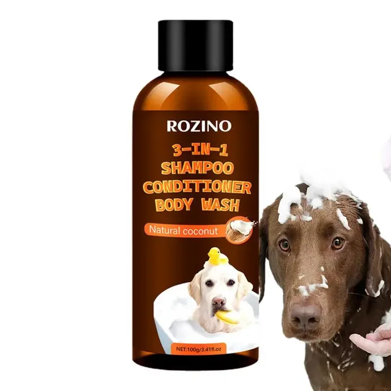 Lavado de perros Champú y acondicionador de coco 3 en 1 Hidratante orgánico sin lágrimas a base de plantas Champú y acondicionador para perros Alfombra