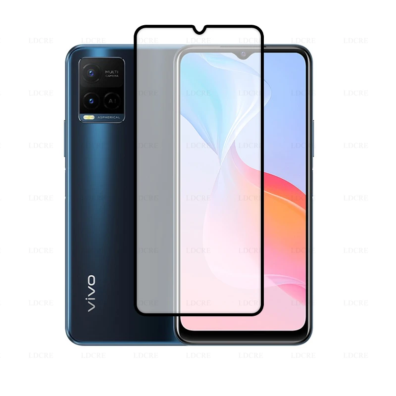 2Pcs For Vivo Y21A Glass Full Cover Glass Screen Glass for Vivo Y21A Screen Camera Lens For Vivo Y21A Y21 Y31 Y53S Y52 Y72 5G