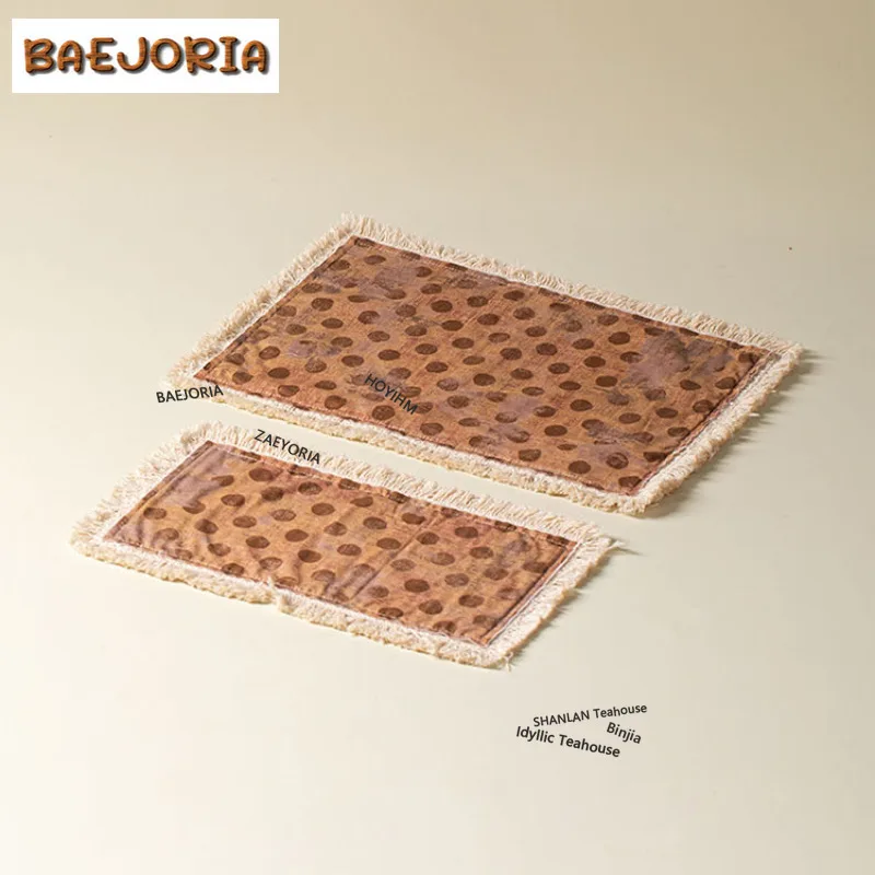 BAEJORIA Cotton and Linen Woven Tea Table Mats Luxury Drink Coaster Household Dinner Table Cloth Mat Cafes Equipment Ornaments