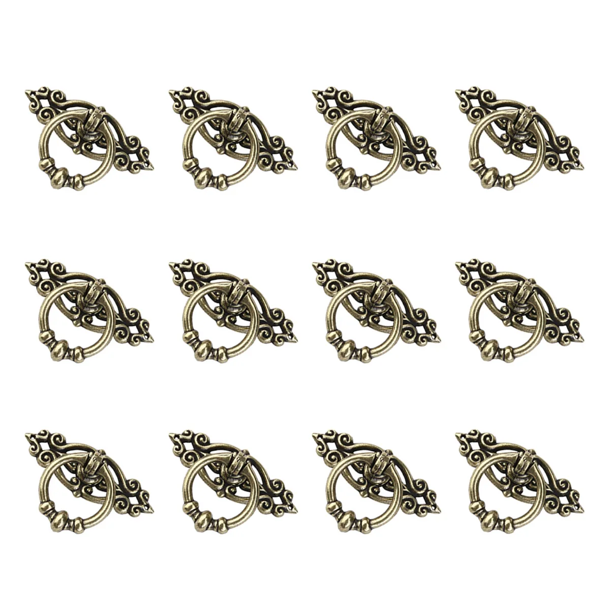 

12pcs Vintage Drawer Handle Cabinet Cupboard Door Drawer Handles Knobs Furniture Handle for Cabinet Wardrobe (Coffee)