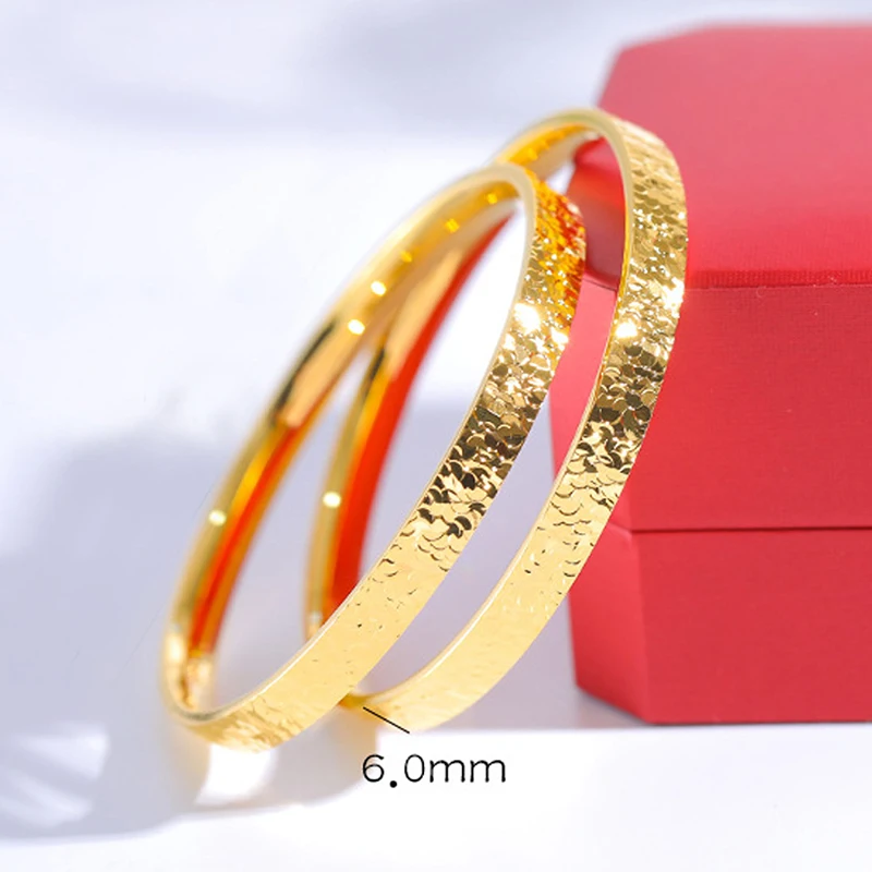 58/60/62mm Dubai Wedding Bangles For Women Ethiopian Jewelry Gold Color Indian Bracelets Jewelry Accessories Gifts