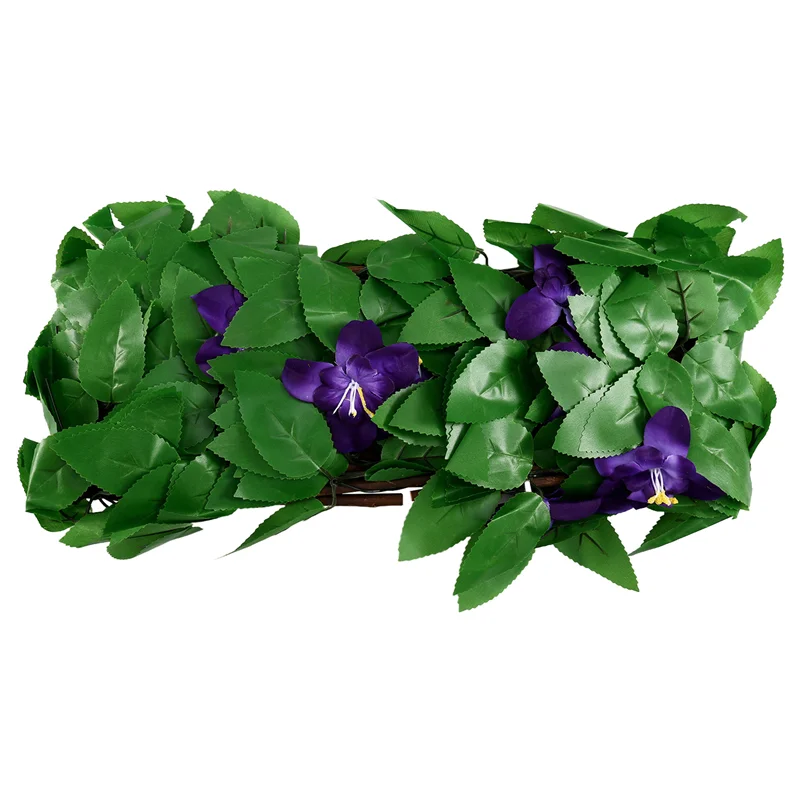 T98C-Adjustable Retractable Fence Expanding Trellis Decorative Garden Trellis Panel Withviolet Flowers 40Cm