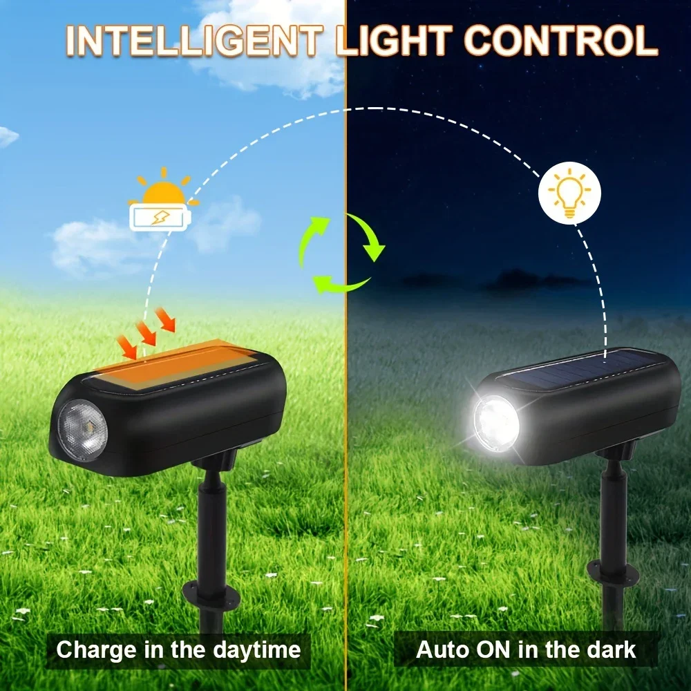 Solar Powered Outdoor Lights Garden Decoration Landscape Spotlights Waterproof Solar Lighting Yard Lawn Pathway Auto On/Off