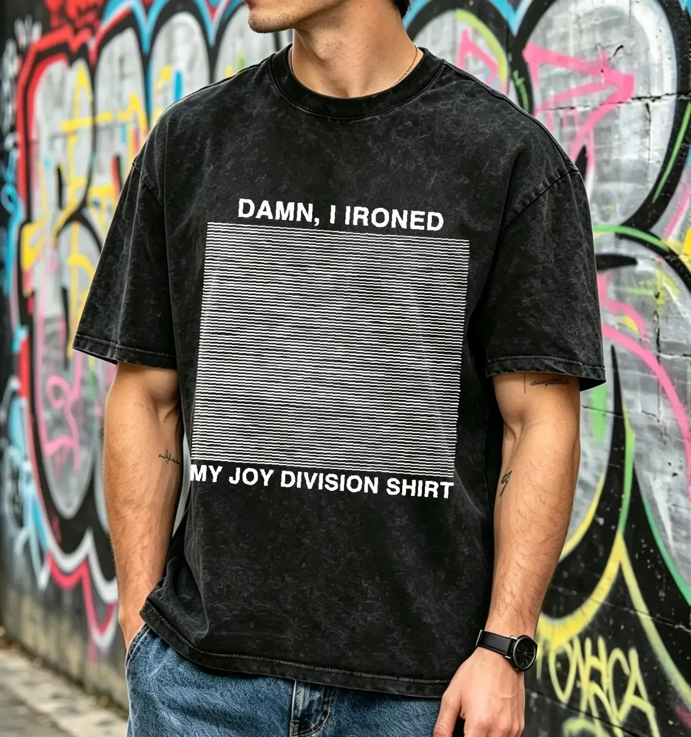 washed T Shirt Damn i Ironed My Joy Division long or short sleeves vintage Washed Casual designer clothes fashion streetwear