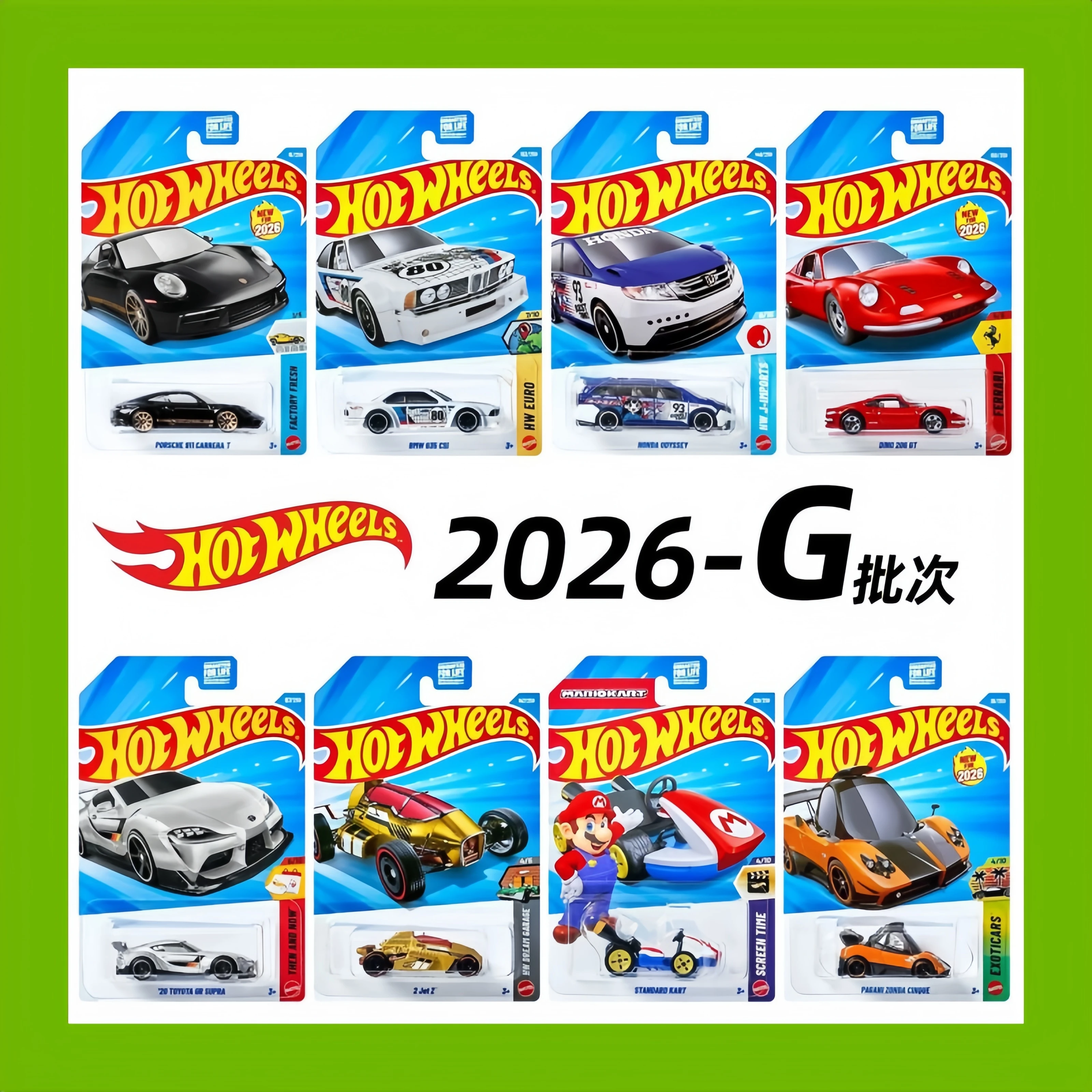 

Hot Wheels 2026-G Series Alloy Cars,Porsche 911 BMW 635 Ferrari Toyota Supra 1:64 Die-Cast Model,Collector's Gift Toys kids for