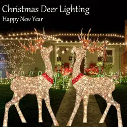 Christmas Light Deer Ornament Decor Light-Up Reindeer Indoor Outdoor LED Lights