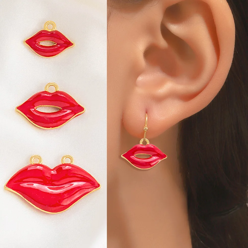 

Best-selling red lip accessories, DIY earrings, necklaces, pendants, niche design styles