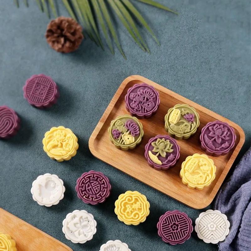 Hand Press Cookie Stamp Moon Cake Decor Mould Barrel Mooncake Mold 75g Pastry Tool -Autumn Festival