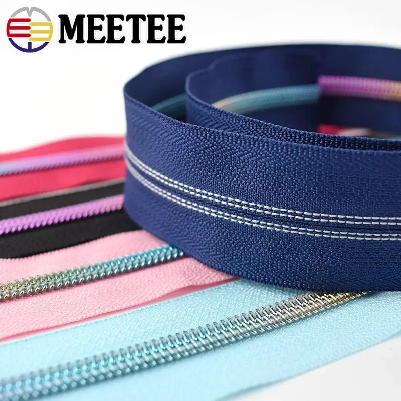 2/5/10Meters 5# Plastic Nylon Zipper Tapes DIY Textile Coat Zippers For Jacket Luggage Repair Kit Garment Sewing Accessories