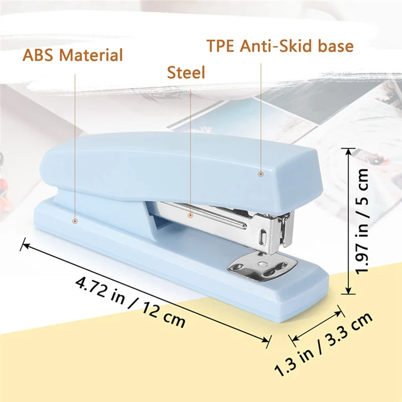 Grapadora Gfc, grapadora de oficina, grapadora para escritorio, grapadora duradera portátil, suministros de oficina (rosa)