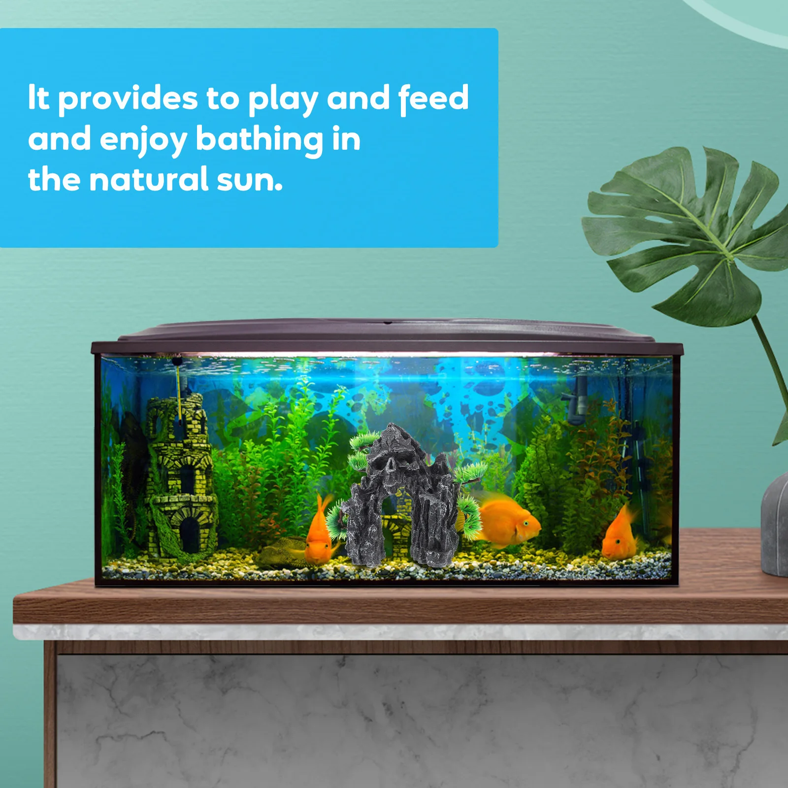 

Aquarium Mountain Statue Resin Skull Decor Lifelike Fish Shelter Adorn Stable Fish Tank Landscape Decoration Aquarium Decoration