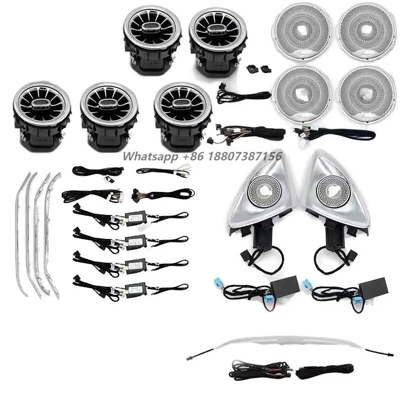 

For C Class W206 Ambient Light Kit RGB 64 Colors APP Control Door Speaker Air Vent Dashboard Footwell Upgrade