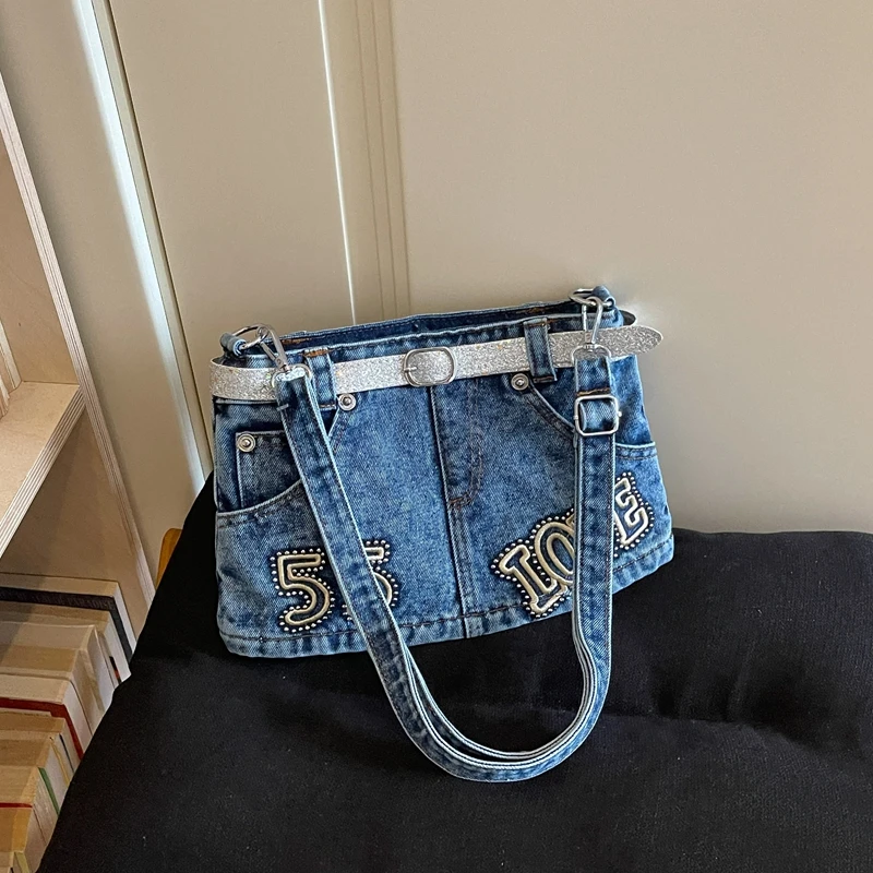 Luxury Bags Denim - Luxe designer stads-totebag voor dames, retro