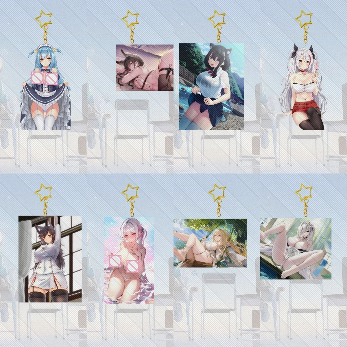 

6CM game hot Azur Lane Acrylic Keychain Model Cosplay Charm Characters Ornament Accessories Goods Collection Christmas Gifts