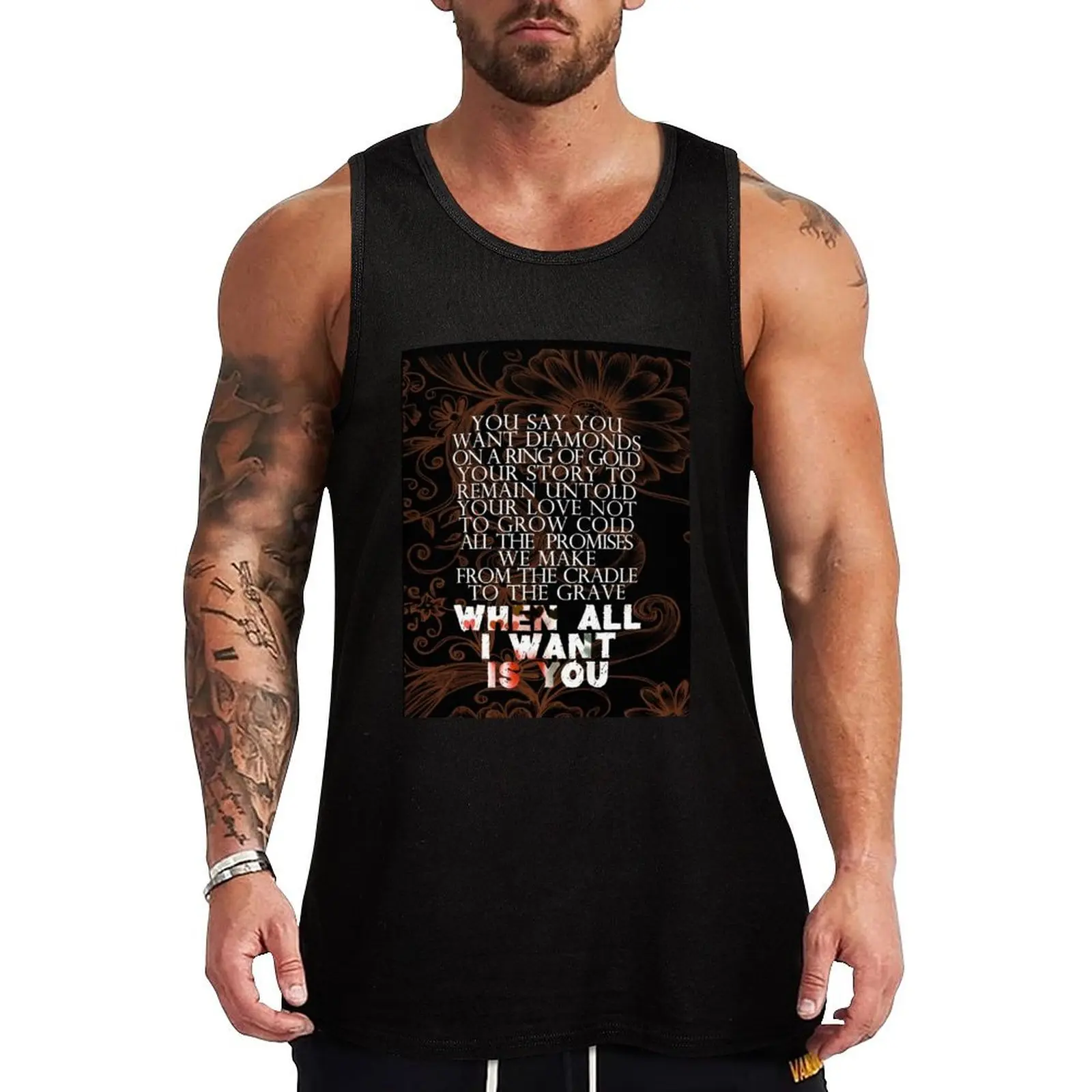 

u2 all I want is you version 2 Tank Top Men gym sportswear gym clothing men fitness