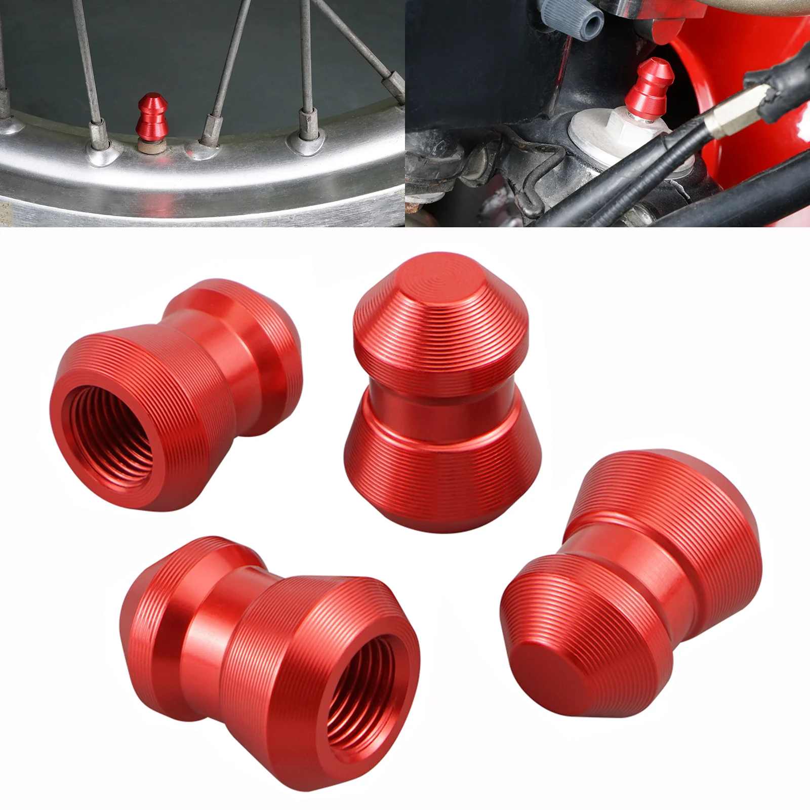 

NiceCNC Tire Stem Caps Valve + Front Fork Caps Valve for Honda XR650L XR 650 L 1993-2024 2021 Motorcycle Accessries Aluminum Red