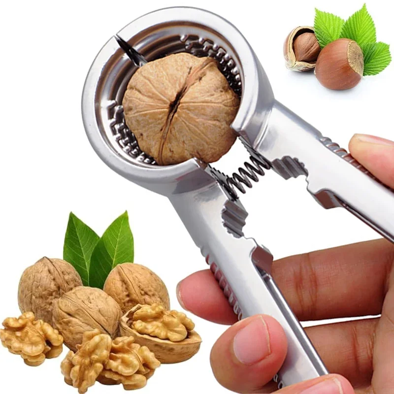 Crackers de nueces portátiles, abridor de galletas de nogal de alta resistencia de Metal, alicates para nueces, Clips, herramientas para descascar nueces, utensilios de cocina para el hogar