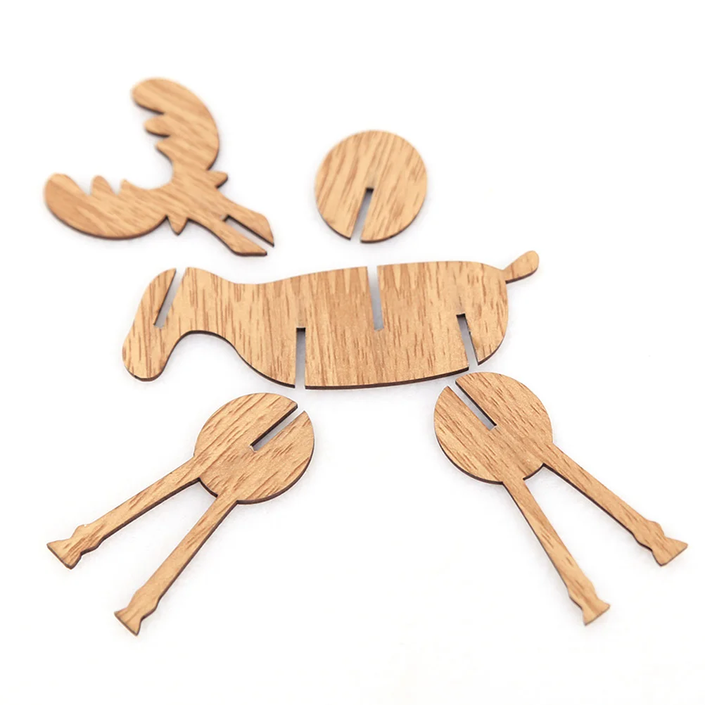 

Elk Ornaments Deer Figure Animals Shaped Wood Embellishments Creative Home Decorations Statue Christmas