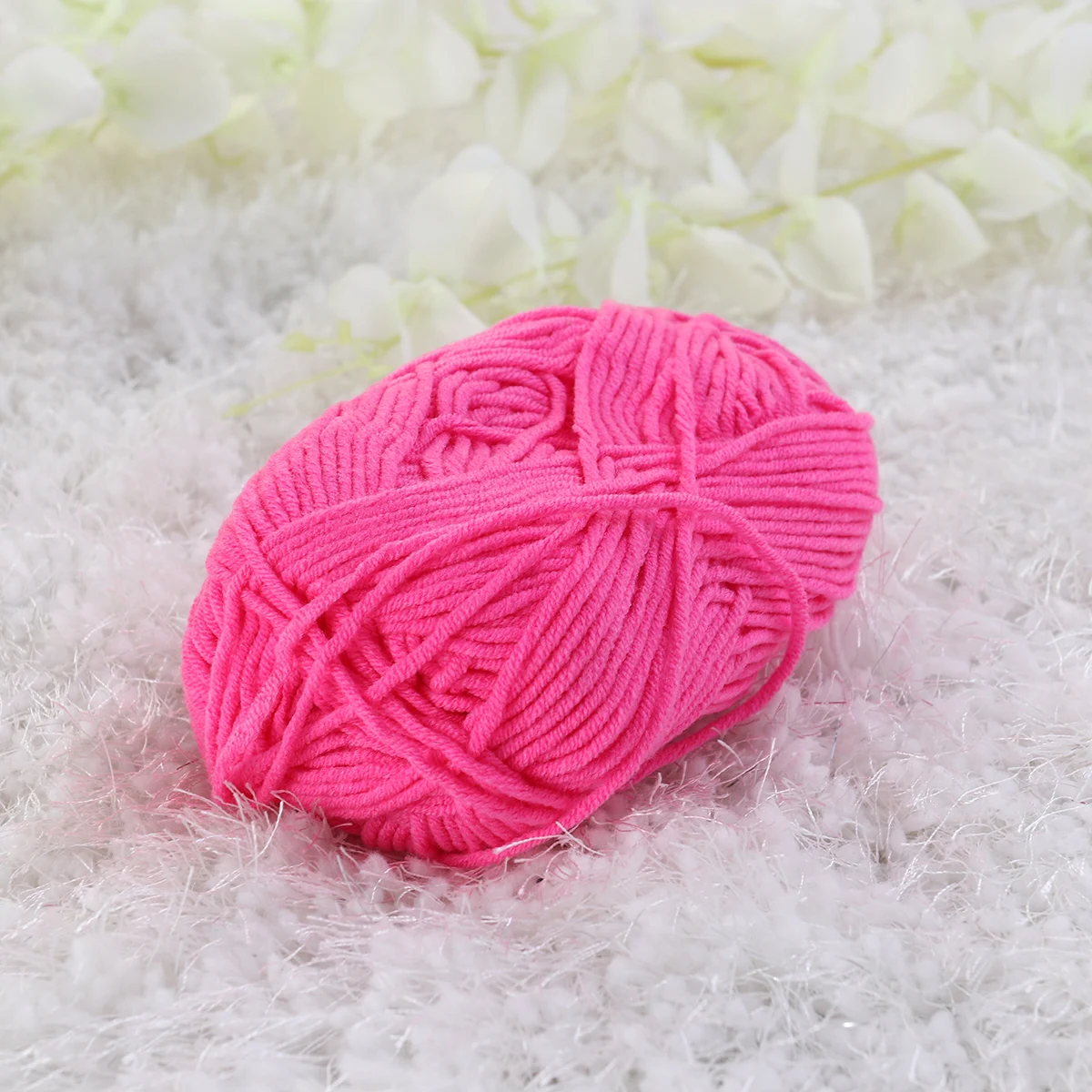 

50 G Wool Knitting Craft Cream Yarn for Crocheting and Cotton Slub