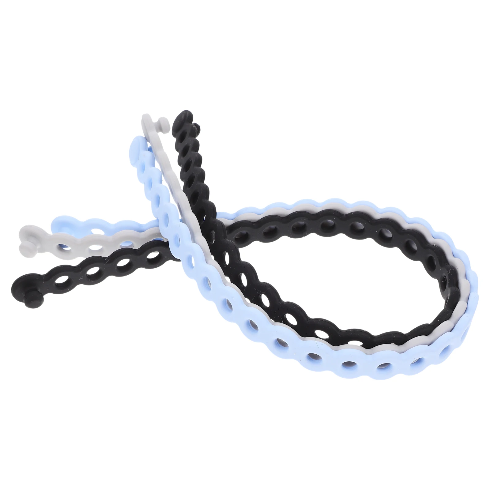 

3pcs Silicone Straps Flexible Packing Cable Tying Rope Cables Packaging Item Tie Bracelets Portable Multifunctional Secure