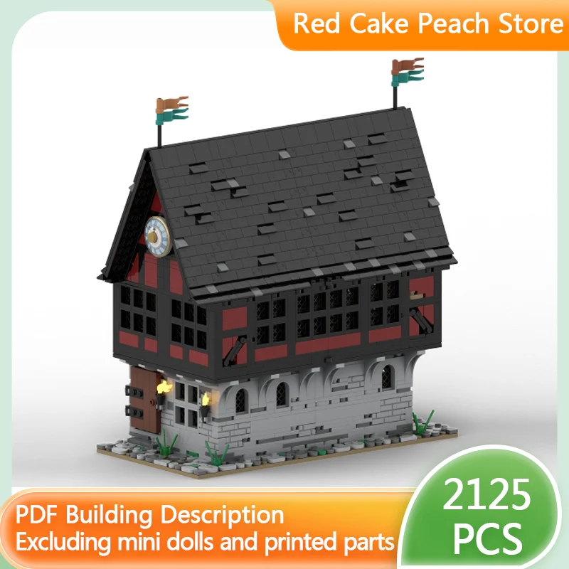 

City Street View Model MOC Building Bricks Medieval Townhall Modular Technology Children Holiday Gifts Assemble Toys Suit