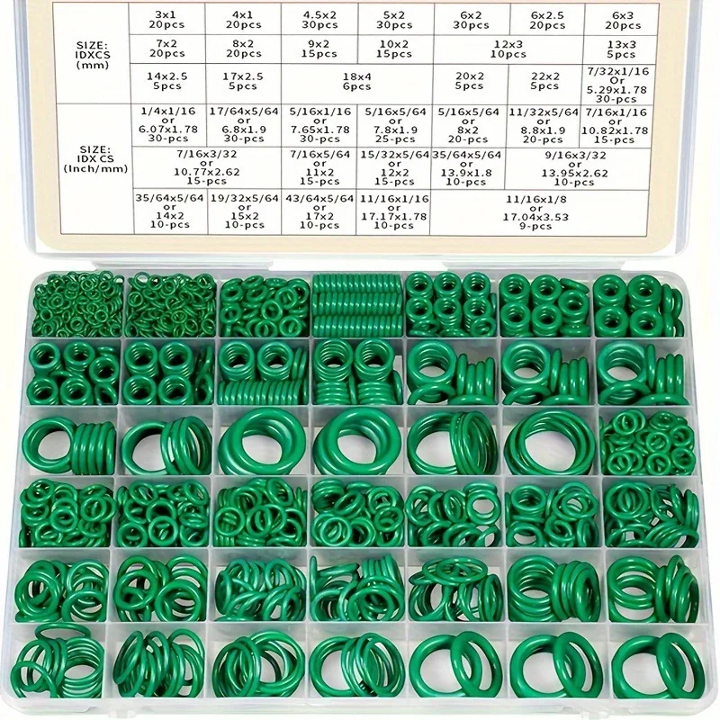 595PCSOO-ring repair kit green car air conditioning emergency repair set36Size