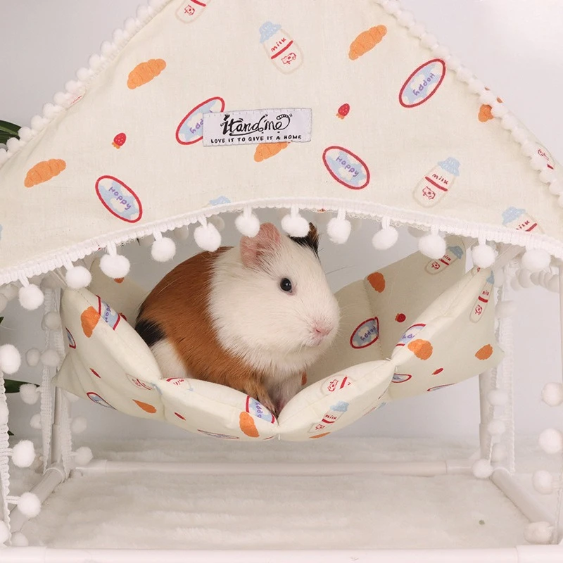 

Small Animal Tent Hammock, Hanging Cage Bed for Ferret Guinea Pig Chinchilla Rat Hamster, Spring Summer Pet Sleeping Accessory